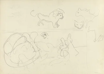 Studie von Tieren, für die Cave of the Golden Calf